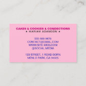Modern Black & Pink Color | Customizable Bakery Visitenkarte (Rückseite)