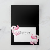 Modern Black Pink Flamingo Denken Sie an Sie Karte (Innenseite)
