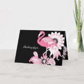 Modern Black Pink Flamingo Denken Sie an Sie Karte (Vorderseite)