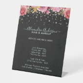 Modern Black Pink Floral Diamonds Glitter Price Sockelschild (Vorderseite)