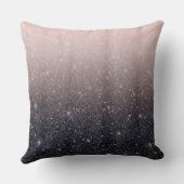 Modern Black & Pink Glitter Sparkles “I Choose You Kissen (Rückseite)