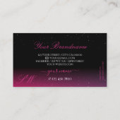 Modern Black Pink Lila Sparkle Diamonds Initialen Visitenkarte (Rückseite)