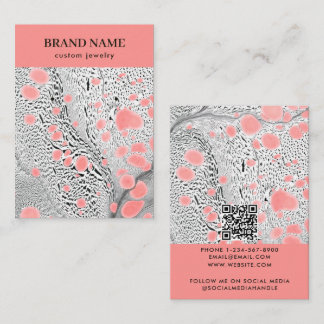 Modern Black Pink Marble Jewelry Display Card Visitenkarte