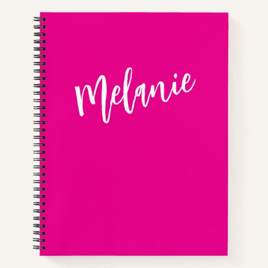 Modern Black Pink Personalisiert Monogram Name Notizblock (Vorderseite)