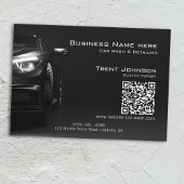 Modern Black Pressure Wash Car Detailing QR Visitenkarte