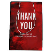 Modern Black & Red Abstrakt - Vielen Dank Mittlere Geschenktüte (Rückseite)