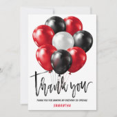 Modern Black Red Birthday Vielen Dank Karten (Vorderseite)