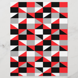 Modern Black Red Gray Geometric Scrapbook Paper
