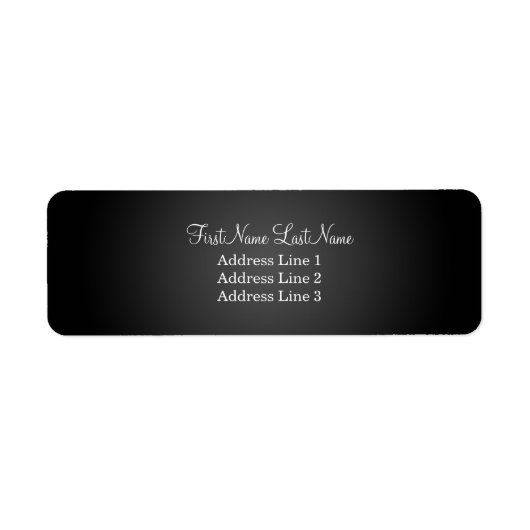 Modern Black Return Address Label (Vorne)