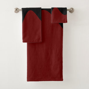Modern Black River Deep Red Badhandtuch Set