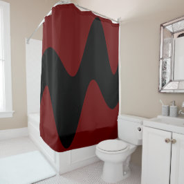 Modern Black River Deep Red Duschvorhang