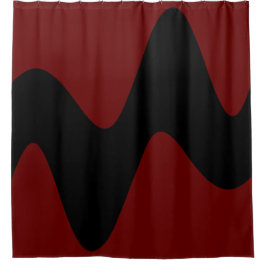 Modern Black River Deep Red Duschvorhang