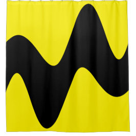 Modern Black River Gelb Duschvorhang