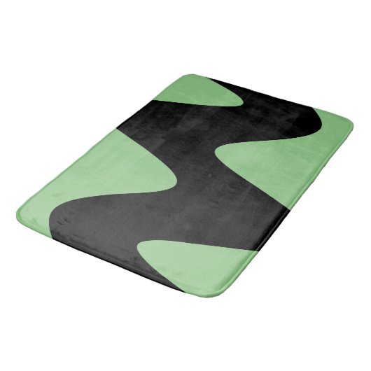 Modern Black River Sage Green Badematte (Schrägansicht)