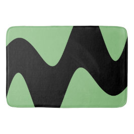 Modern Black River Sage Green Badematte