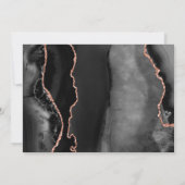 Modern Black Rose Gold Agate Save the Date Card Einladung (Rückseite)