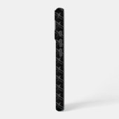 Modern Black Rubber Lattice with Name iPhone 16 Hülle (Linke Seite)