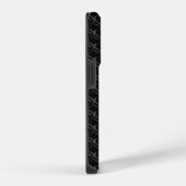 Modern Black Rubber Lattice with Name iPhone Hülle (Rechte Seite)
