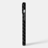 Modern Black Rubber Lattice with Name iPhone Hülle (Linke Seite)