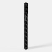 Modern Black Rubber Lattice with Name iPhone Hülle (Rechte Seite)