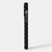 Modern Black Rubber Lattice with Name iPhone Hülle (Linke Seite)