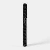 Modern Black Rubber Lattice with Name iPhone Hülle (Rechte Seite)