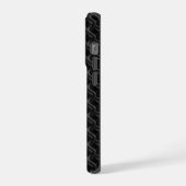 Modern Black Rubber Lattice with Name iPhone Hülle (Linke Seite)