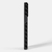 Modern Black Rubber Lattice with Name iPhone Hülle (Rechte Seite)