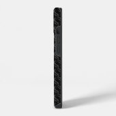Modern Black Rubber Lattice with Name iPhone Hülle (Linke Seite)
