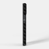 Modern Black Rubber Lattice with Name iPhone Hülle (Rechte Seite)