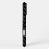 Modern Black Rubber Lattice with Name iPhone Hülle (Rechte Seite)