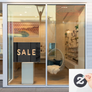 Modern Black Sale Light Sign Fensteraufkleber