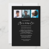 Modern Black Script 4 Foto Einfaches Abschluss Ankündigung (Rückseite)