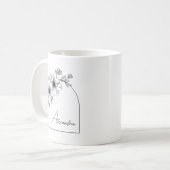 Modern Black Script Beautiful Arch Elegant Floral Kaffeetasse (Vorderseite Links)