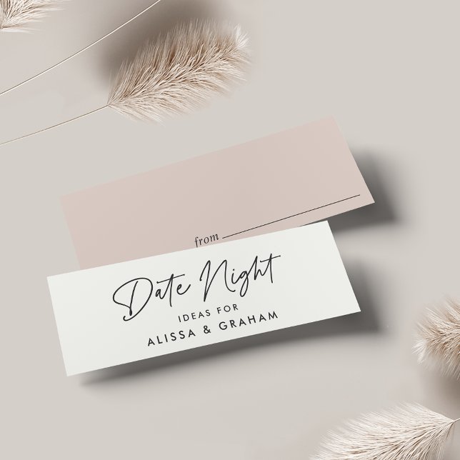 Modern Black Script Brautparty Date Night Card (Von Creator hochgeladen)