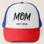 Modern Black Script Established Mom T-Shirt Truckerkappe (Vorderseite)