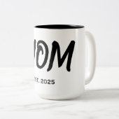 Modern Black Script Established Mom T-Shirt Zweifarbige Tasse (VorderseiteRechts)