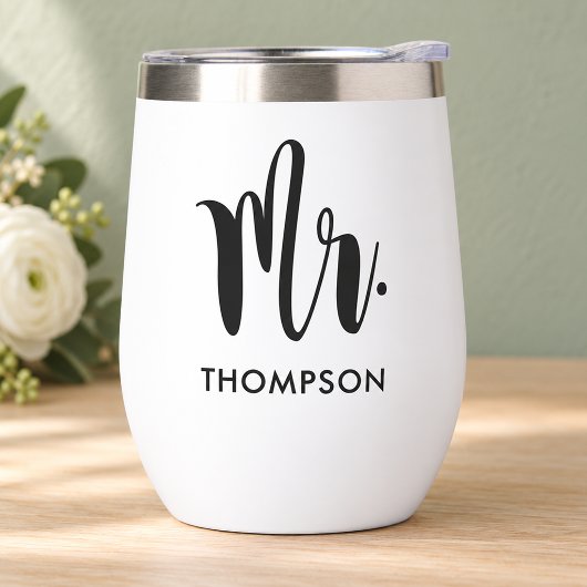 Modern Black Script Personalisiert Wedding