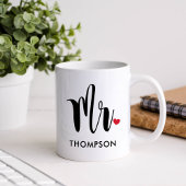 Modern Black Script Personalisiert Wedding Kaffeetasse