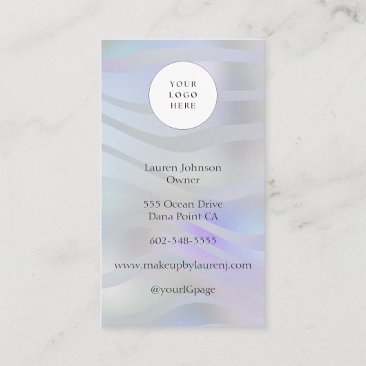 Modern Black Script Photo Makeup  Visitenkarte (Rückseite)