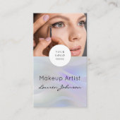 Modern Black Script Photo Makeup  Visitenkarte (Vorderseite)