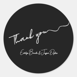 Modern Black Scripte Vielen Dank Sticker