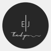 Modern Black Scripte Vielen Dank Sticker (Vorderseite)