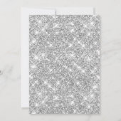 Modern Black Silver 70th Birthday Party Einladung (Rückseite)