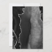 Modern Black Silver Agate Save the Date (Rückseite)