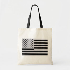 Modern Black & Silver American Flag Brushed Metal Tragetasche