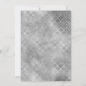 Modern Black & Silver Art Deco Rehearsal Dinner Einladung (Rückseite)