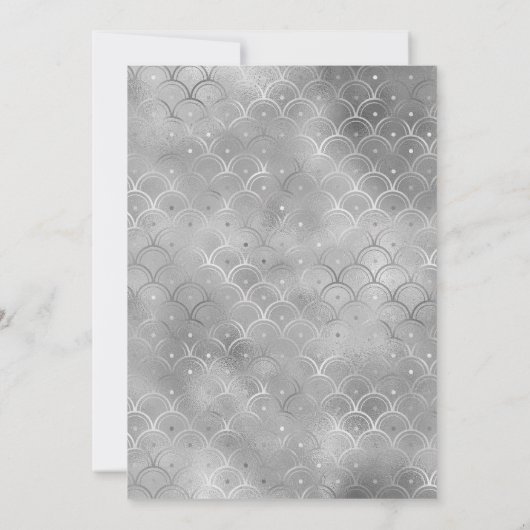 Modern Black & Silver Art Deco Rehearsal Dinner Einladung (Rückseite)