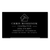 Modern Black & Silver Builder Business Magnetische Visitenkarte (Vorderseite)