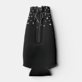 Modern Black Silver Confetti 30. Flaschenkühler (Rückseite)